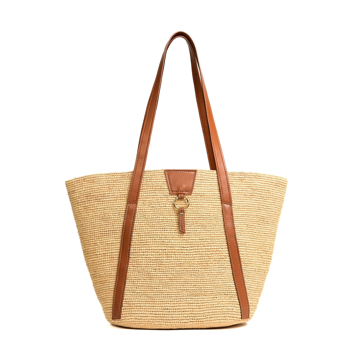 Sac à main vegan Anjara panier en raphia naturel et Uppeal alternative au cuir traditionnel, design parisien intemporel, citadin et durable